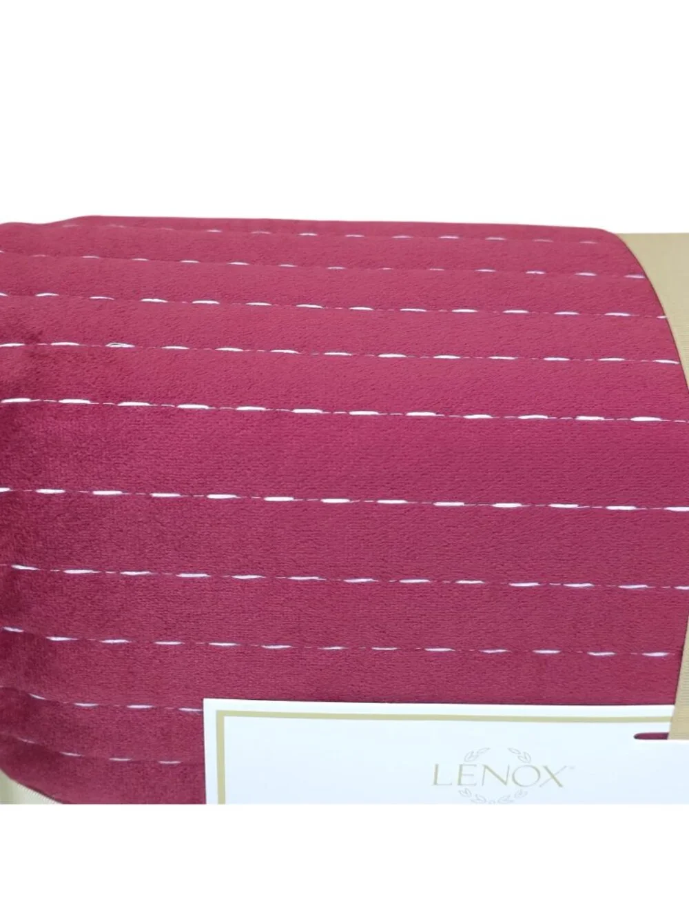 Lenox 3-Piece King Quilt Set Luxurious Feel Easy Care Red Pin Stripes Holiday